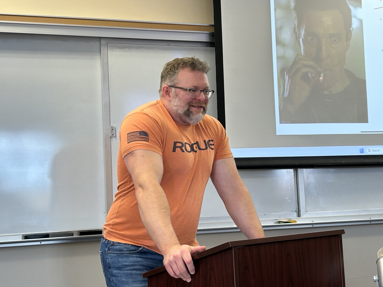 Ian Church teaching in a classroom